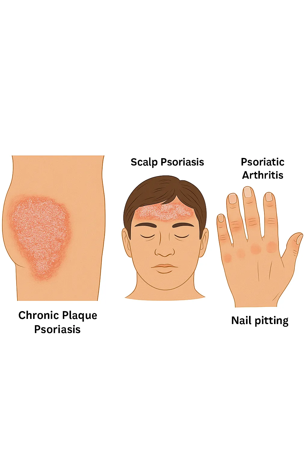 Comparison of psoriasis types