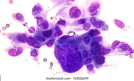 Tzanck smear showing a multinucleated giant cell
